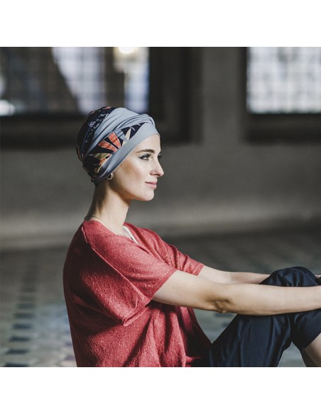 ELEGANCE EXOTIC BLUE - Turbante Bambú y Algodón - CAREBELL HEADWEAR