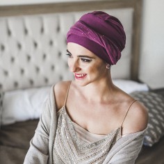 ELEGANCE MALVA GOLD - Turbante Bambú y Algodón - CAREBELL... 2