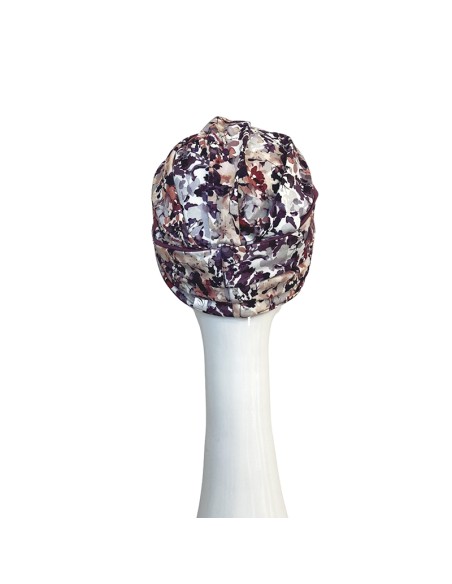 CONFORT MALVA FLORES - Turbante de Algodón - CAREBELL HEADWEAR