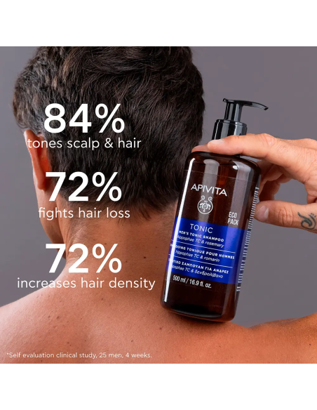 APIVITA Champú Tonificante Anticaida Para Hombres - Formato ECOPACK 500ml.