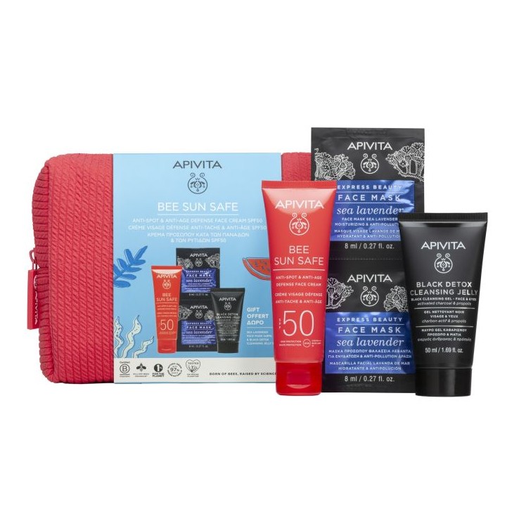 ¡NECESER REGALO! APIVITA BEE SUN SAFE · Crema facial antiedad & antimanchas SPF50.