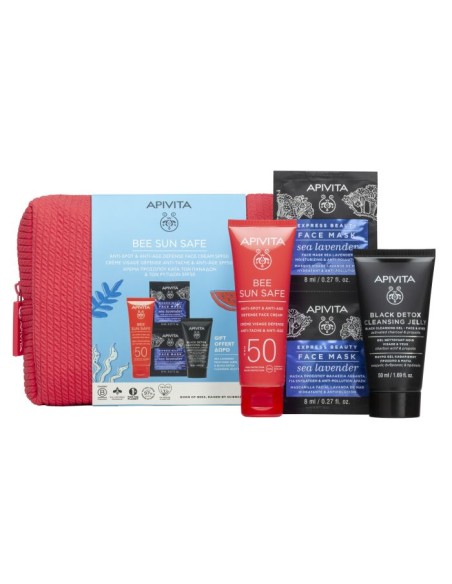 ¡NECESER REGALO! APIVITA BEE SUN SAFE · Crema facial antiedad & antimanchas SPF50.
