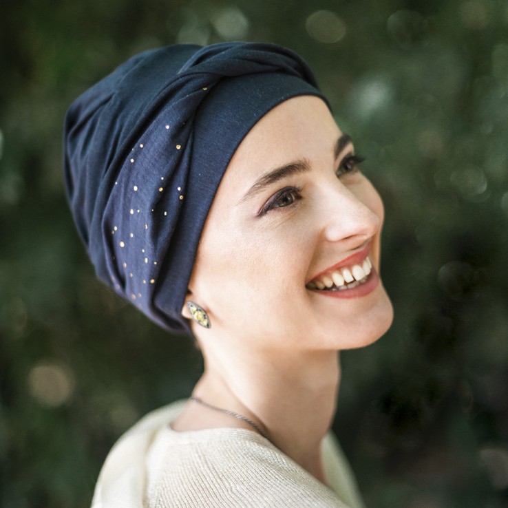 CONFORT NAVY GOLD - Turbante Bambú - CAREBELL HEADWEAR