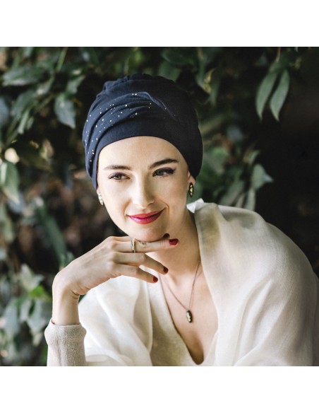 CONFORT NAVY GOLD - Turbante Bambú - CAREBELL HEADWEAR