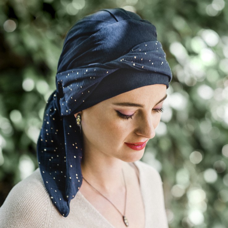 SMOOTH NAVY GOLD - Pañuelo Bambú - CAREBELL HEADWEAR