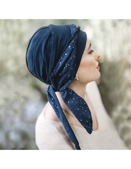 SMOOTH NAVY GOLD - Pañuelo Bambú - CAREBELL HEADWEAR