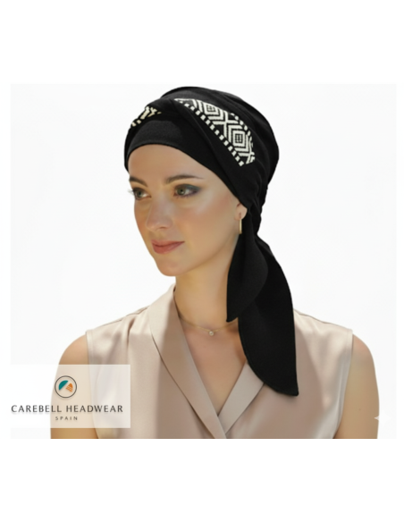 SMOOTH IKAT NEGRO  - Pañuelo de bambú - CAREBELL HEADWEAR