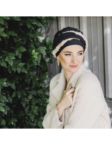 ELEGANCE BLACK ESTOCOLMO - Turbante de algodón - CAREBELL HEADWEAR