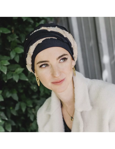 ELEGANCE BLACK ESTOCOLMO - Turbante de algodón - CAREBELL HEADWEAR