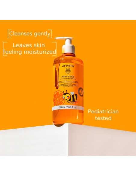 MINI BEES Gel de Ducha Niños Naranja & Miel - 95% natural