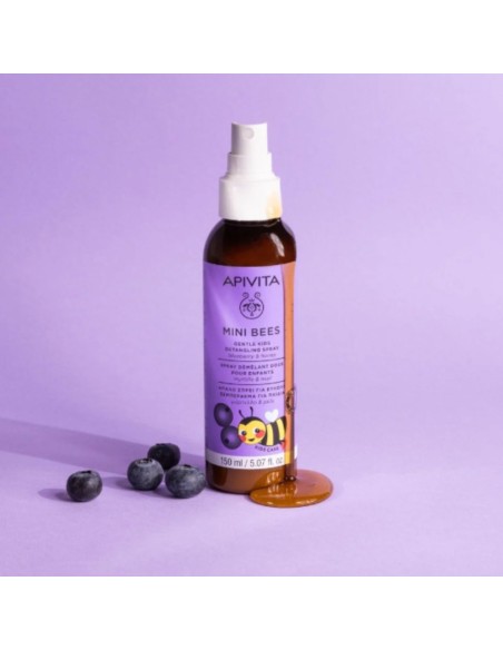 MINI BEES Spray Desenredante Suave para Niños con Arándanos y Miel – 98% Origen Natural.