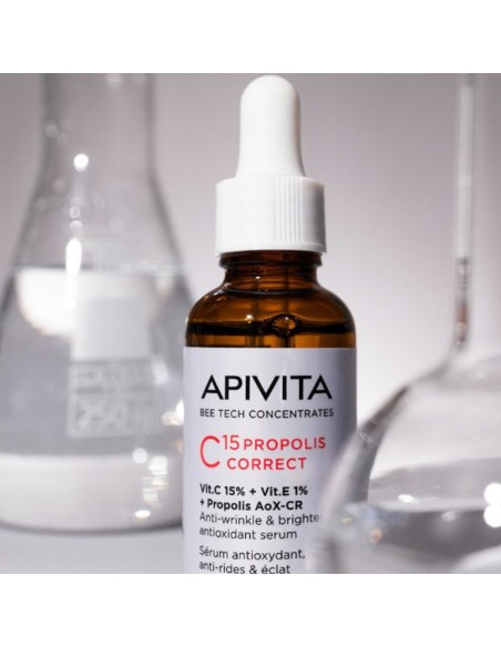 APIVITA Sérum Corrector C15 Propóleo – Vitamina C + E y Antioxidantes.