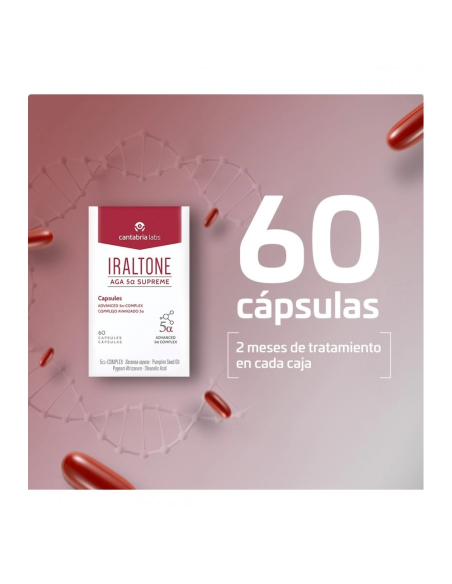 IRALTONE AGA 5A SUPREME - Anticaída Capilar Crónica – 60 Cápsulas