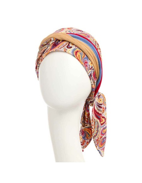 BEATRICE MOROCCAN PAISLEY W.RIBBONS - Bambú Viscosa - CHRISTINE HEADWEAR.