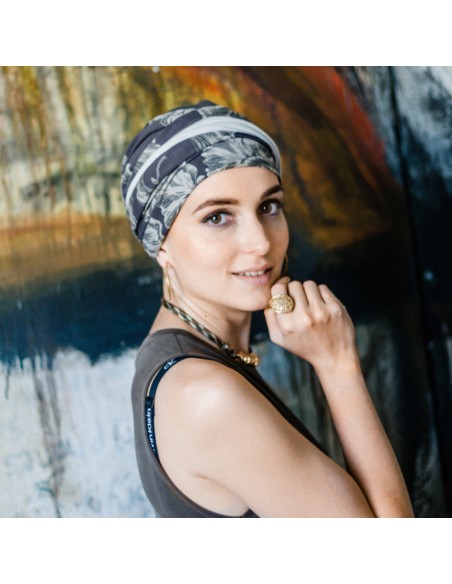 COSY POPPY GREY - Turbante Bambú Viscosa - Aderans Headwear