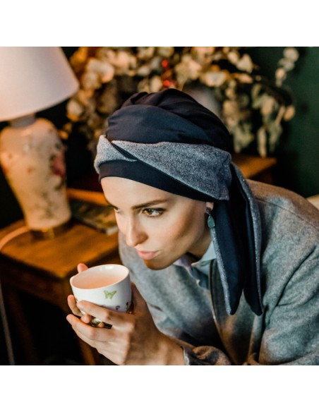 SMART GLITTER NAVY - Turbante de Algodón - Aderans Headwear.