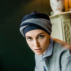 FANCY GLITTER NAVY - Turbante de Algodón - Aderans Headwear