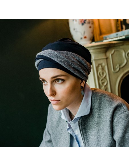 FANCY GLITTER NAVY - Turbante de Algodón - Aderans Headwear