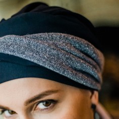 FANCY GLITTER NAVY - Turbante de Algodón - Aderans Headwear 2
