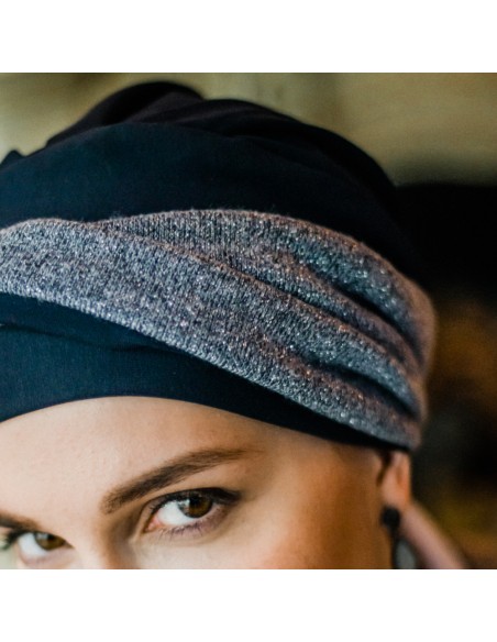FANCY GLITTER NAVY - Turbante de Algodón - Aderans Headwear