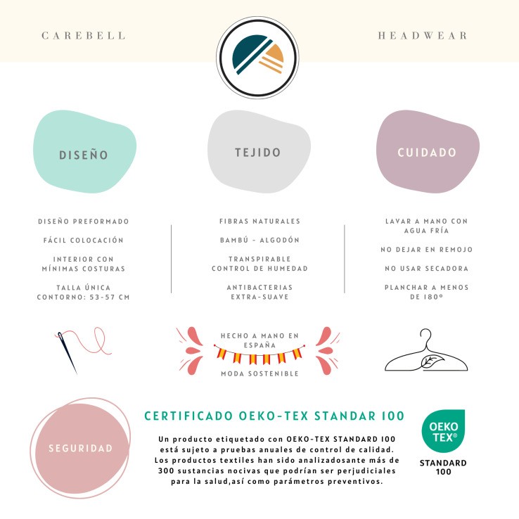 ELEGANCE NIGHT FLORA - Turbante de Algodón -...