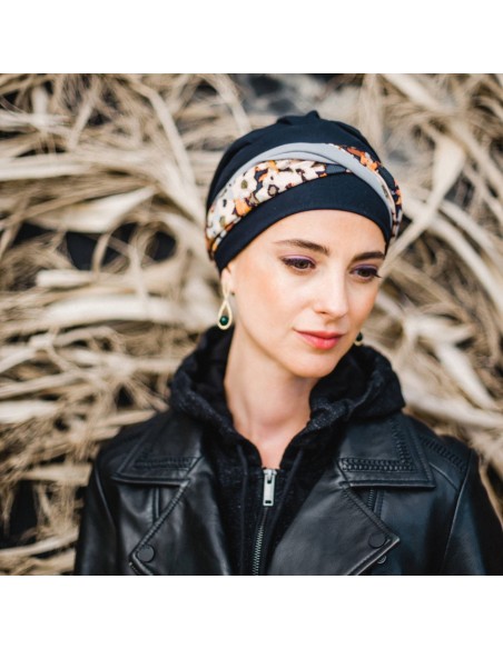 ELEGANCE NIGHT FLORA - Turbante de Algodón - CAREBELL HEADWEAR