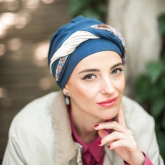 ELEGANCE BLUE NORDIC - Turbante Algodón - CAREBELL HEADWEAR