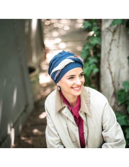 ELEGANCE BLUE NORDIC - Turbante Algodón - CAREBELL HEADWEAR