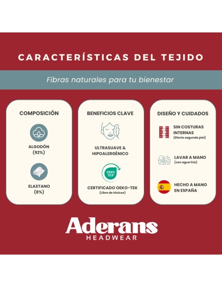 FANCY BLUE LEAVES - Turbante de Algodón - Aderans Headwear