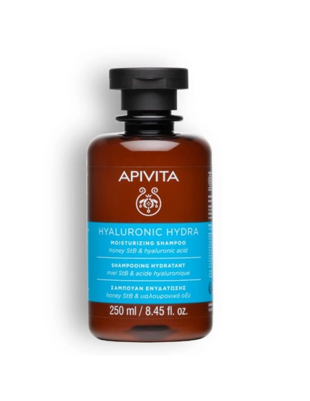 Apivita Champú Hidratante: Cuidado natural con ácido hialurónico y aloe vera.