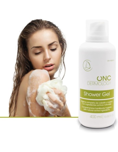 Higiene ultrasuave e hipoalergénica con el gel de baño ONC Dermology.
