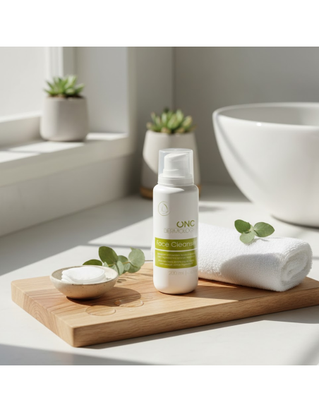 Cosmética oncológica facial para aliviar la tirantez de la piel.