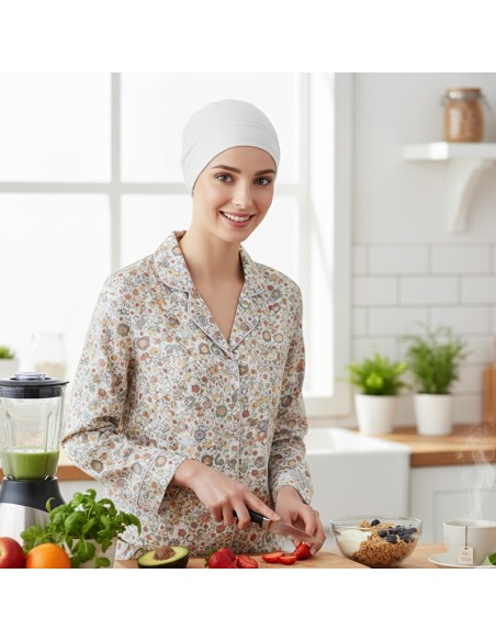 Gorro de Dormir Natalia en Algodón Carebell ·  Suavidad y Confort Oncológico