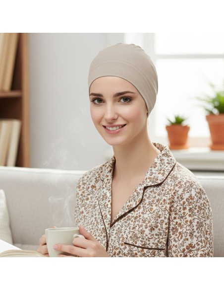 Gorro de Dormir Natalia en Algodón Carebell ·  Suavidad y Confort Oncológico