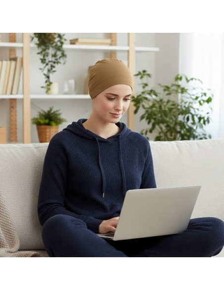 Gorro de Dormir Natalia en Algodón Carebell ·  Suavidad y Confort Oncológico