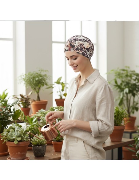 Gorro de Dormir Natalia en Algodón Carebell ·  Suavidad y Confort Oncológico