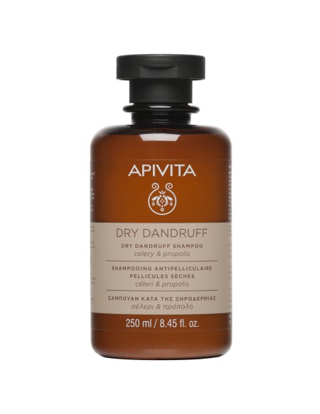 Champú anticaspa seca de Apivita con ingredientes naturales en Oncoestética.