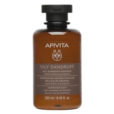 Champú anticaspa grasa de Apivita con ingredientes naturales en Oncoestética.