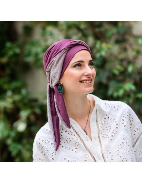 Turbante Oncológico Smooth Gala Malva – Carebell Headwear