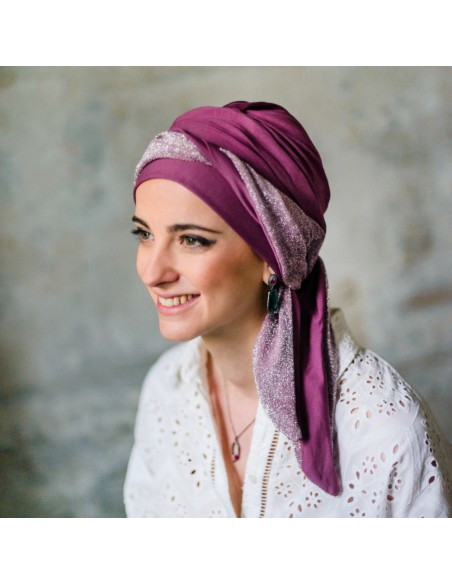 Turbante Oncológico Smooth Gala Malva – Carebell Headwear