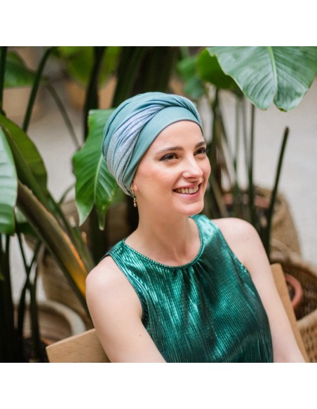Turbante Oncológico Confort Gala Mint – Carebell Headwear