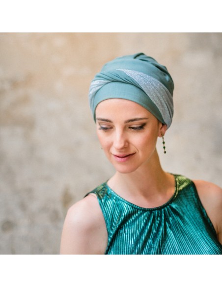Turbante Oncológico Confort Gala Mint – Carebell Headwear