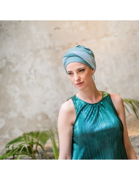 Turbante Oncológico Confort Gala Mint – Carebell Headwear