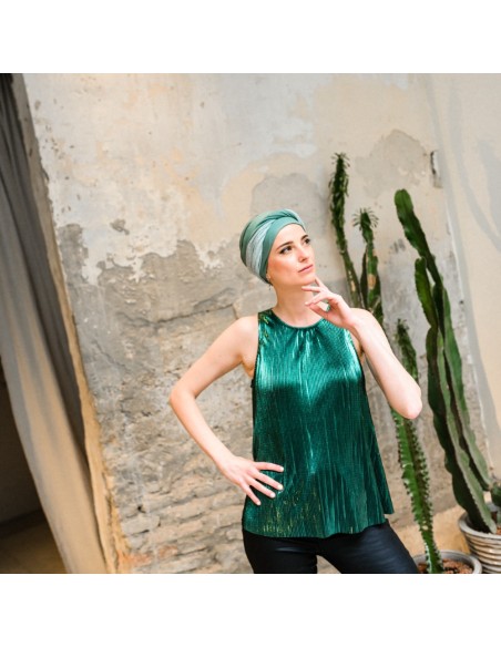 Turbante Oncológico Confort Gala Mint – Carebell Headwear