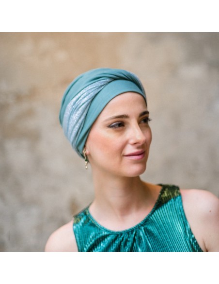 Turbante Oncológico Confort Gala Mint – Carebell Headwear
