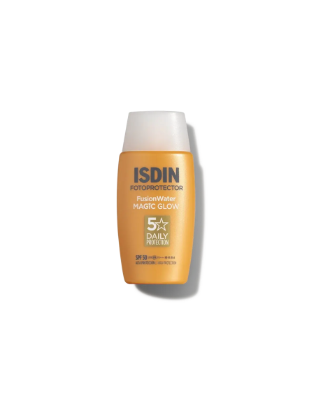 ISDIN Fusion Water Magic Glow SPF 50 – Protector Solar Facial Ultraligero con Efecto Glow