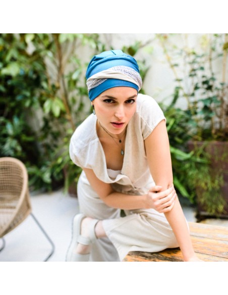 Turbante Oncológico Fancy Cadaqués de Bambú – Aderans Headwear