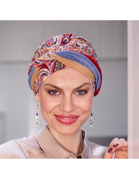 Turbante Shakti Moroccan Paisley · Christine Headwear · Elegante Turbante Oncológico de Bambu