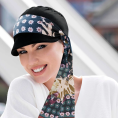 Katia Plus Black Blush Fiori UPF50+ - MASUMI HEADWEAR