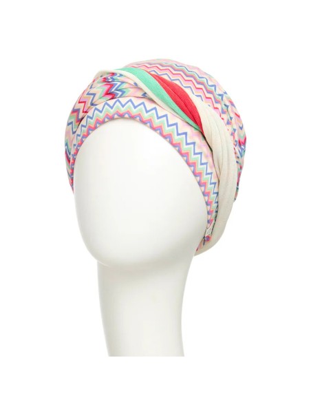 Turbante Oncológico · Shakti Zig Zag Vibes en Viscosa de Bambú · Christine Headwear